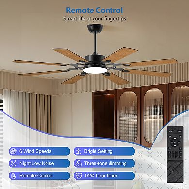 ELEMENT ACE 60 Inch Ceiling Fan with Lights and Remote Control 8 Blades