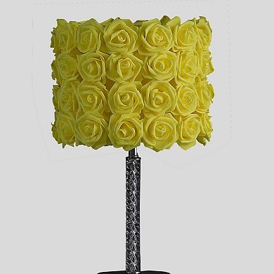 ELEMENT ACE Twisted Acrylic Table Lamp with Floral Shade and Chrome Base