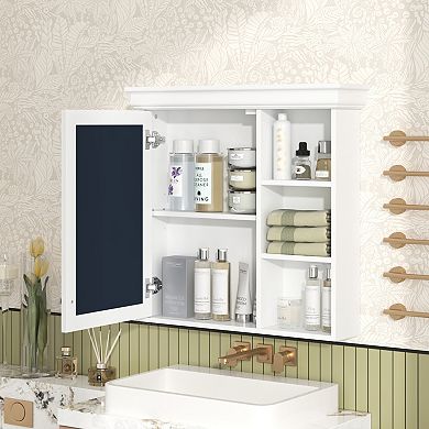 ELEMENT ACE Wall Mounted Mirror Cabinet with Adjustable Shelves and Soft Close Hinges