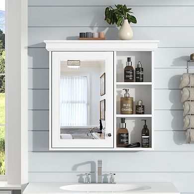 ELEMENT ACE Wall Mounted Mirror Cabinet with Adjustable Shelves and Soft Close Hinges
