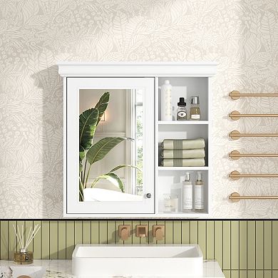 ELEMENT ACE Wall Mounted Mirror Cabinet with Adjustable Shelves and Soft Close Hinges
