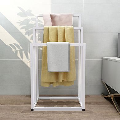 ELEMENT ACE Freestanding Metal Towel Rack Organizer with Three Storage Tiers