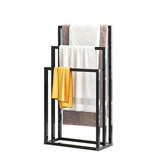 ELEMENT ACE Freestanding Metal Towel Rack Organizer with Three Storage Tiers