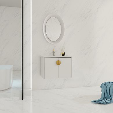 ELEMENT ACE 28 Inch Soft Close Doors Wall Mounted Bathroom Vanity With Sink
