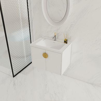 ELEMENT ACE 28 Inch Soft Close Doors Wall Mounted Bathroom Vanity With Sink