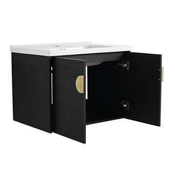 ELEMENT ACE 28 Inch Soft Close Doors Wall Mounted Bathroom Vanity With Sink