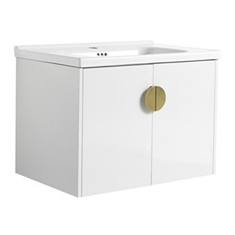 ELEMENT ACE 28 Inch Soft Close Doors Wall Mounted Bathroom Vanity With Sink