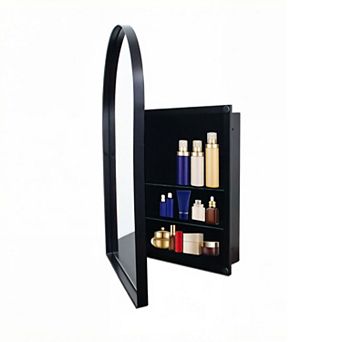 ELEMENT ACE Arched Recessed Medicine Cabinet with Mirror and Adjustable Shelves