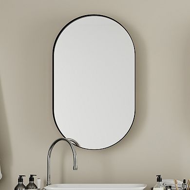 ELEMENT ACE Oval Recessed Medicine Cabinet with Mirror and Adjustable Shelves