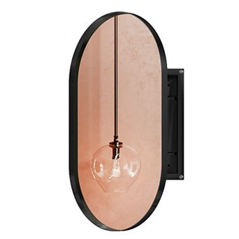 ELEMENT ACE Oval Recessed Medicine Cabinet with Mirror and Adjustable Shelves