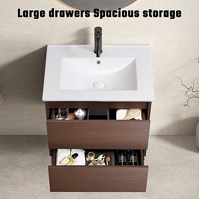 ELEMENT ACE Wall-Mounted Bathroom Vanity with Soft-Close Drawer and Premium Slides