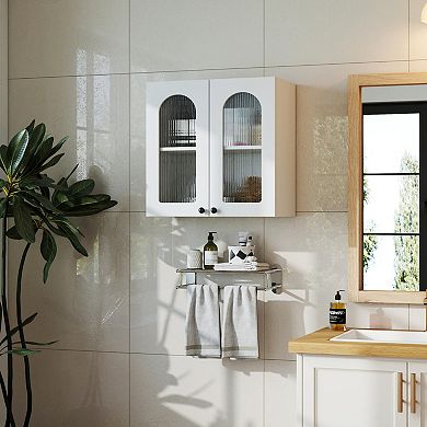 ELEMENT ACE Arched Glass Door Wall Mounted Display Cabinet with Shelves