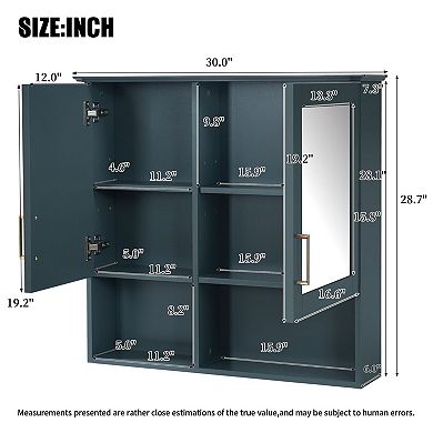 ELEMENT ACE 2-in-1 Wall Mounted Mirror Cabinet with Adjustable Shelves and Soft Close Doors