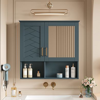 ELEMENT ACE 2-in-1 Wall Mounted Mirror Cabinet with Adjustable Shelves and Soft Close Doors