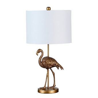 ELEMENT ACE Flamingo Figurine Table Lamp with Drum Shade