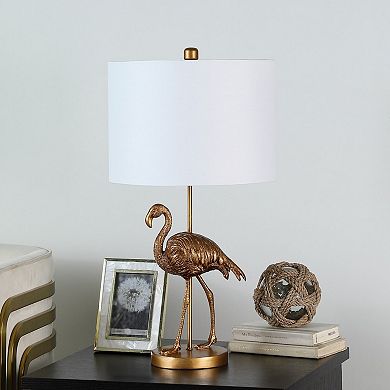 ELEMENT ACE Flamingo Figurine Table Lamp with Drum Shade
