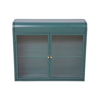 ELEMENT ACE Wall Mounted Metal Storage Cabinet with Glass Doors and Shelves