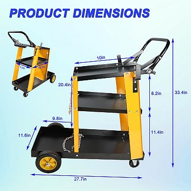 ELEMENT ACE Heavy-Duty Multi-Tier Welding Cart with Increased Storage Space
