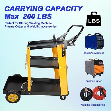 ELEMENT ACE Heavy-Duty Multi-Tier Welding Cart with Increased Storage Space