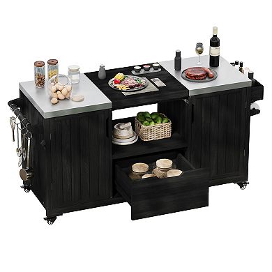 ELEMENT ACE Outdoor Kitchen Island for Tabletop Grills with Stainless Steel Top