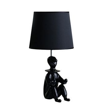 ELEMENT ACE Modern Clown Figurine Table Lamp with Semi Drum Shade