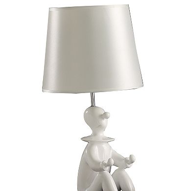 ELEMENT ACE Modern Clown Figurine Table Lamp with White Shade