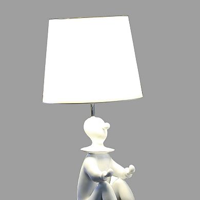 ELEMENT ACE Modern Clown Figurine Table Lamp with White Shade