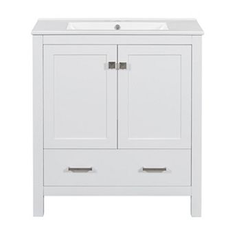 ELEMENT ACE 30 Inch Blue Single Sink Bathroom Vanity Cabinet with Soft Close Doors