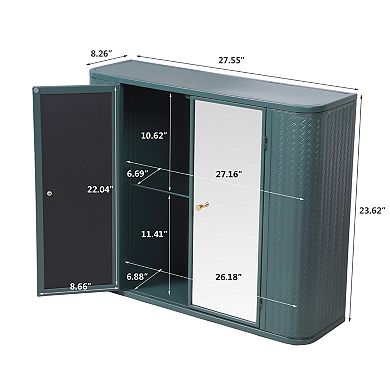 ELEMENT ACE Wall-Mounted Bathroom Cabinet with Mirror and Open Shelf