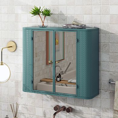ELEMENT ACE Wall-Mounted Bathroom Cabinet with Mirror and Open Shelf