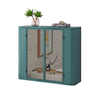 ELEMENT ACE Wall-Mounted Bathroom Cabinet with Mirror and Open Shelf