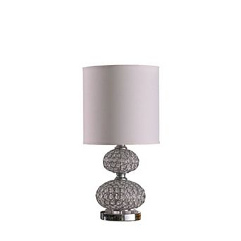 ELEMENT ACE Mod Crystal Inspired Retro Table Lamp with Silver Chrome Metal and Acrylic Beads