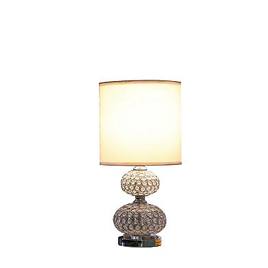 ELEMENT ACE Mod Crystal Inspired Retro Table Lamp with Silver Chrome Metal and Acrylic Beads
