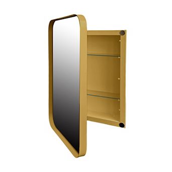ELEMENT ACE Recessed Metal Framed Medicine Cabinet with Mirror and Adjustable Shelves