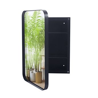 ELEMENT ACE Recessed Metal Framed Medicine Cabinet with Mirror and Adjustable Shelves