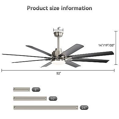 ELEMENT ACE Smart Ceiling Fan with Integrated Lighting and Remote Control for Indoor and Outdoor Use