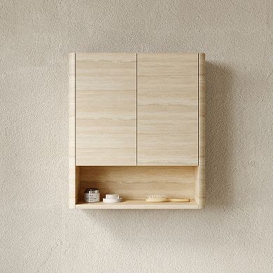 ELEMENT ACE Wall-Mounted Bathroom Storage Cabinet with Doors and Open Shelf