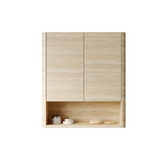 ELEMENT ACE Wall-Mounted Bathroom Storage Cabinet with Doors and Open Shelf