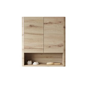 ELEMENT ACE Wall-Mounted Bathroom Storage Cabinet with Doors and Open Shelf