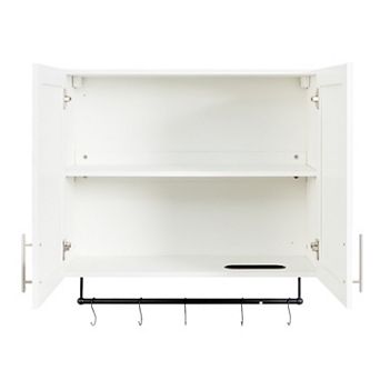 ELEMENT ACE Adjustable Shelf Wall Cabinet with Towel Bar and Hooks for Bathroom Storage