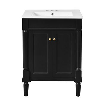 ELEMENT ACE 24-Inch Bathroom Vanity with Integrated Sink and Two-Tier Storage Cabinet