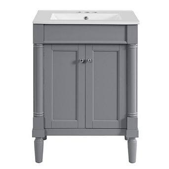 ELEMENT ACE 24-Inch Bathroom Vanity with Integrated Sink and Two-Tier Storage Cabinet
