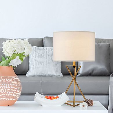 ELEMENT ACE Mid-Century Modern Metal Table Lamp with Hourglass Design