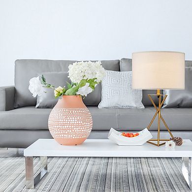 ELEMENT ACE Mid-Century Modern Metal Table Lamp with Hourglass Design