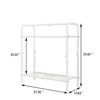ELEMENT ACE Freestanding Three-Tier Metal Towel Rack with Storage Shelf for Bathroom