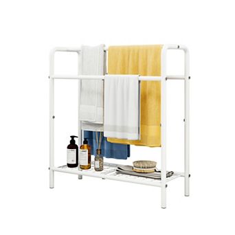 ELEMENT ACE Freestanding Three-Tier Metal Towel Rack with Storage Shelf for Bathroom