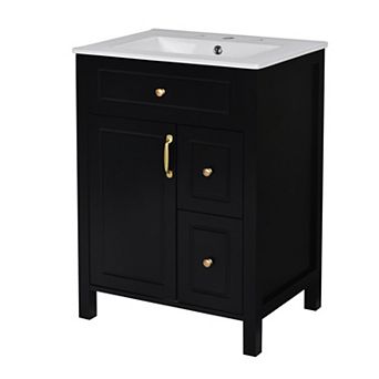 ELEMENT ACE Compact Bathroom Vanity with Ceramic Sink and Soft-Close Storage