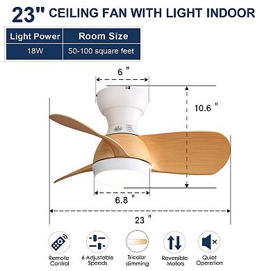 ELEMENT ACE 23 Inch Indoor Ceiling Fan with Remote Control and LED Light