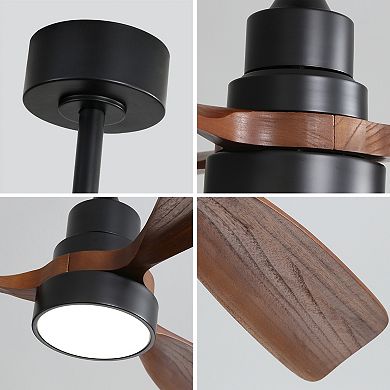 ELEMENT ACE 48 Inch Solid Wood Ceiling Fan with Remote Control and Reversible DC Motor