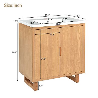 ELEMENT ACE 30-Inch Bathroom Vanity Set with Sink and Storage Cabinet